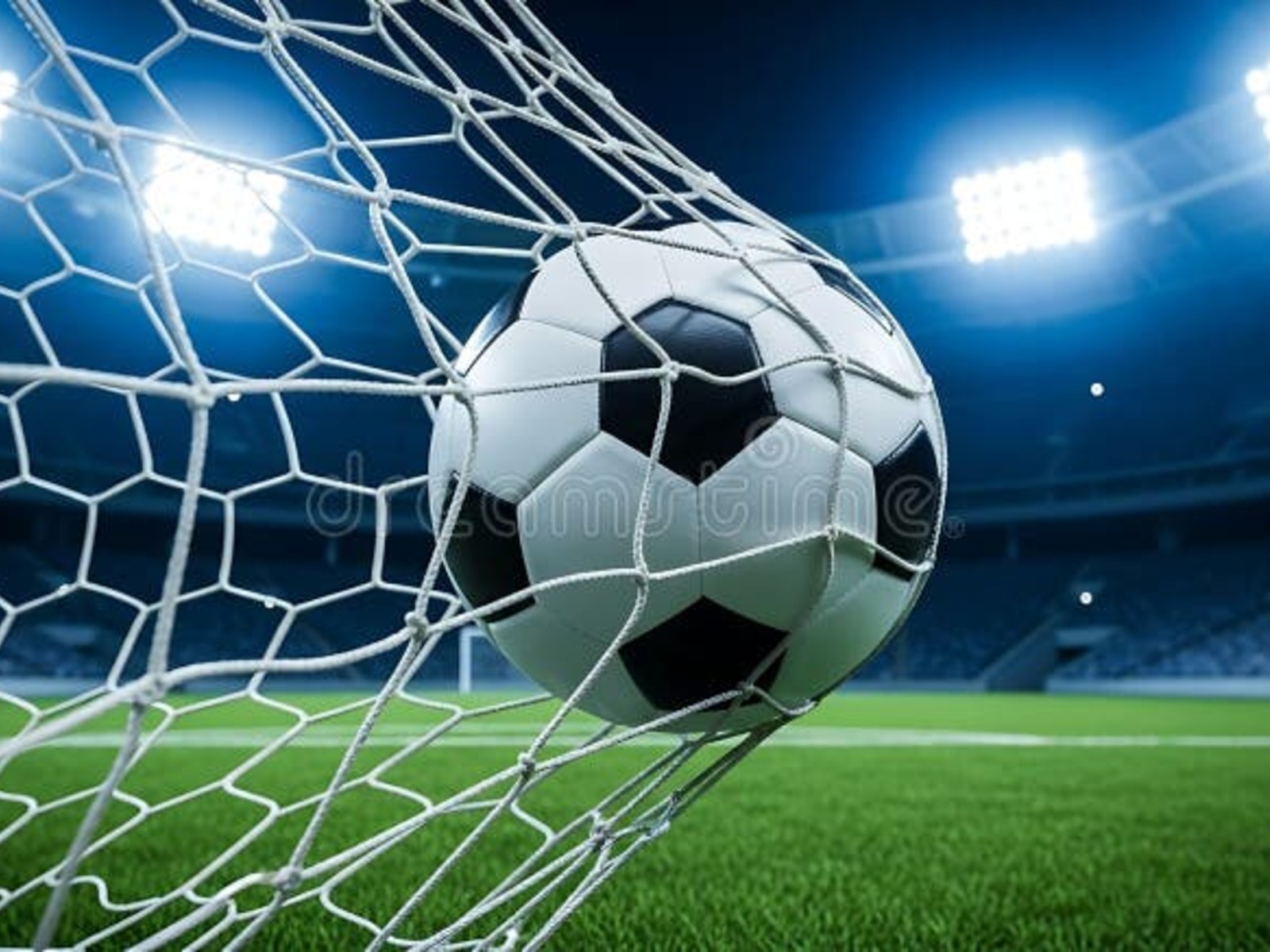 Ball hitting the back of the net